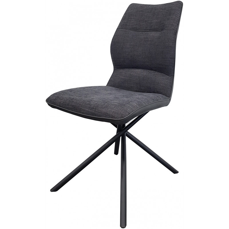 CHAISE WISH CONTEMPORAINE EN TISSU PIEDS CROISÉS GRISE