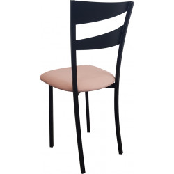 CHAISE DE CUISINE CONTEMPORAINE FLAVIO EN MÉTAL ET SIMILICUIR