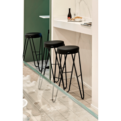 TABOURET DESIGN EN SMILICUIR GÉOMÉTRIQUE APELLE