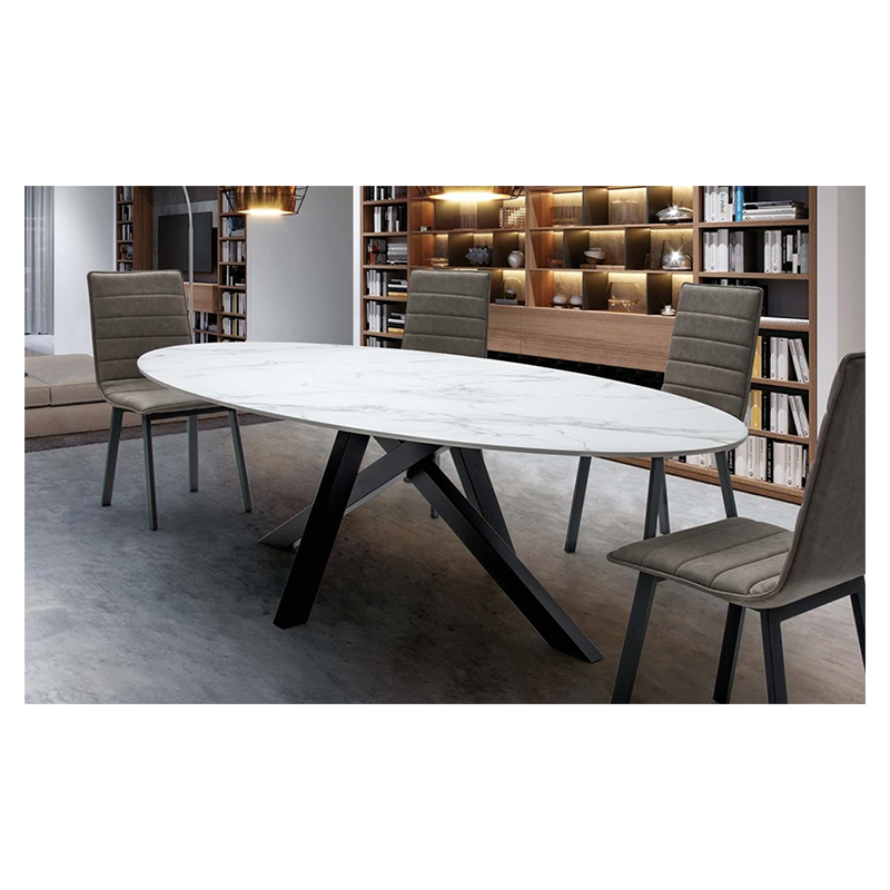 TABLE EN DEKTON OVALE PIEDS CENTRAL MOON