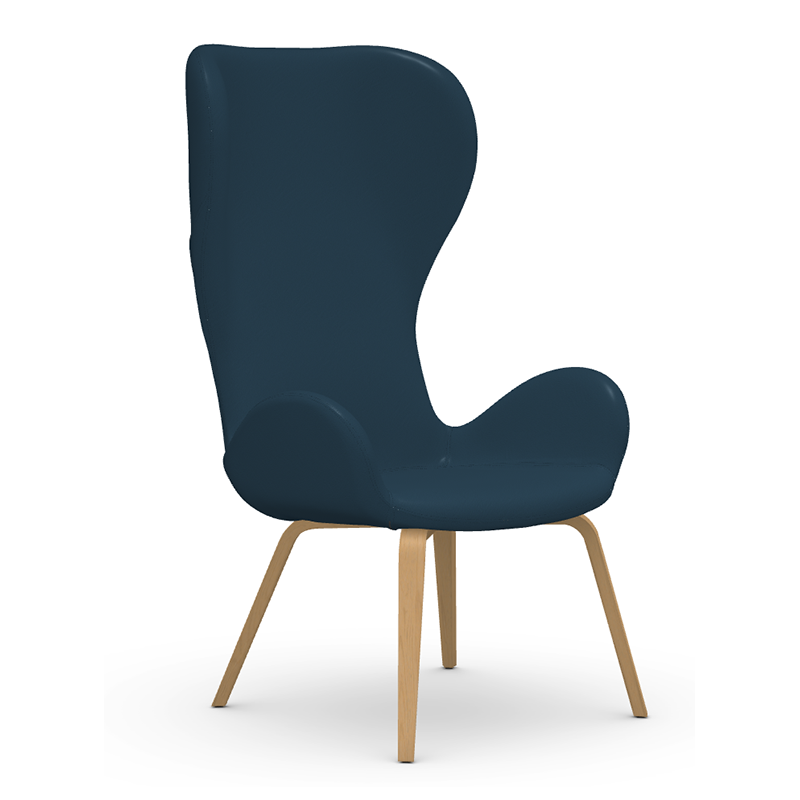 FAUTEUIL CONTEMPORAIN PIEDS BOIS AU DOSSIER HAUT DALIA