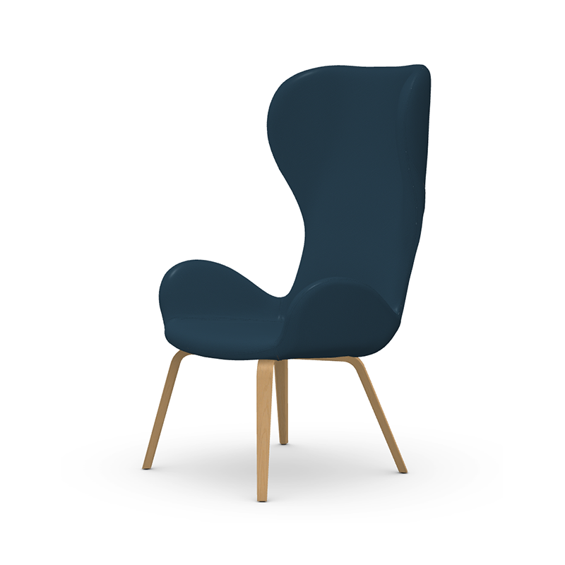 FAUTEUIL CONTEMPORAIN PIEDS BOIS AU DOSSIER HAUT DALIA