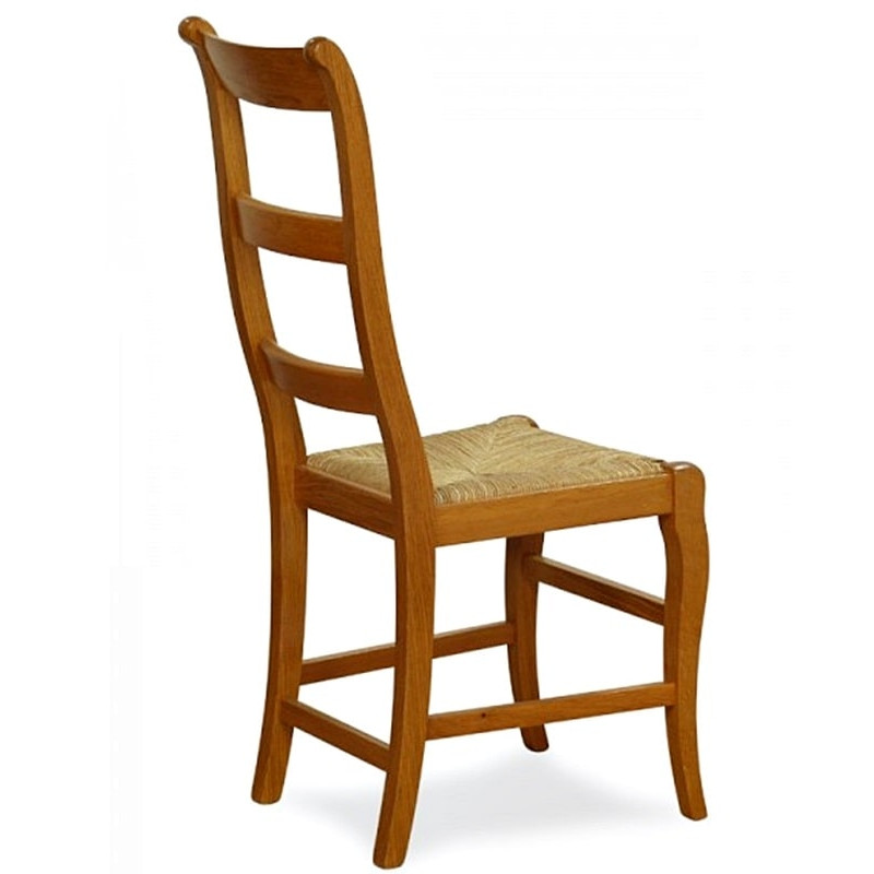 CHAISE EN BOIS DE CHÊNE ET ASSISE PAILLE RUSTIQUE QUERAZ