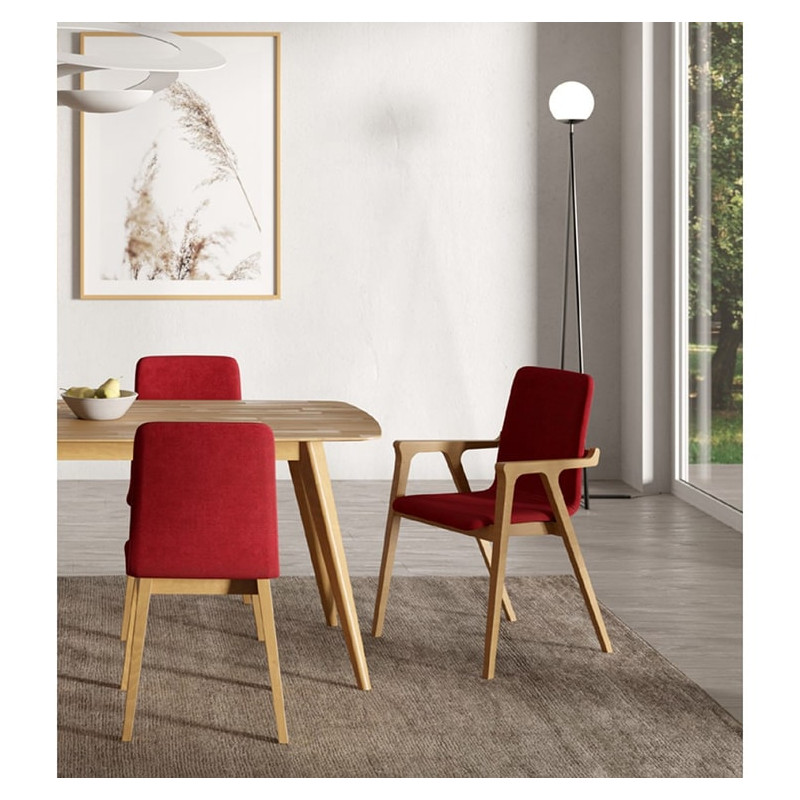 FAUTEUIL DE SALLE À MANGER AXEL EN BOIS ET TISSU