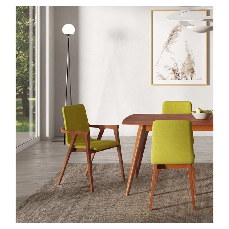 FAUTEUIL DE SALLE À MANGER AXEL EN BOIS ET TISSU