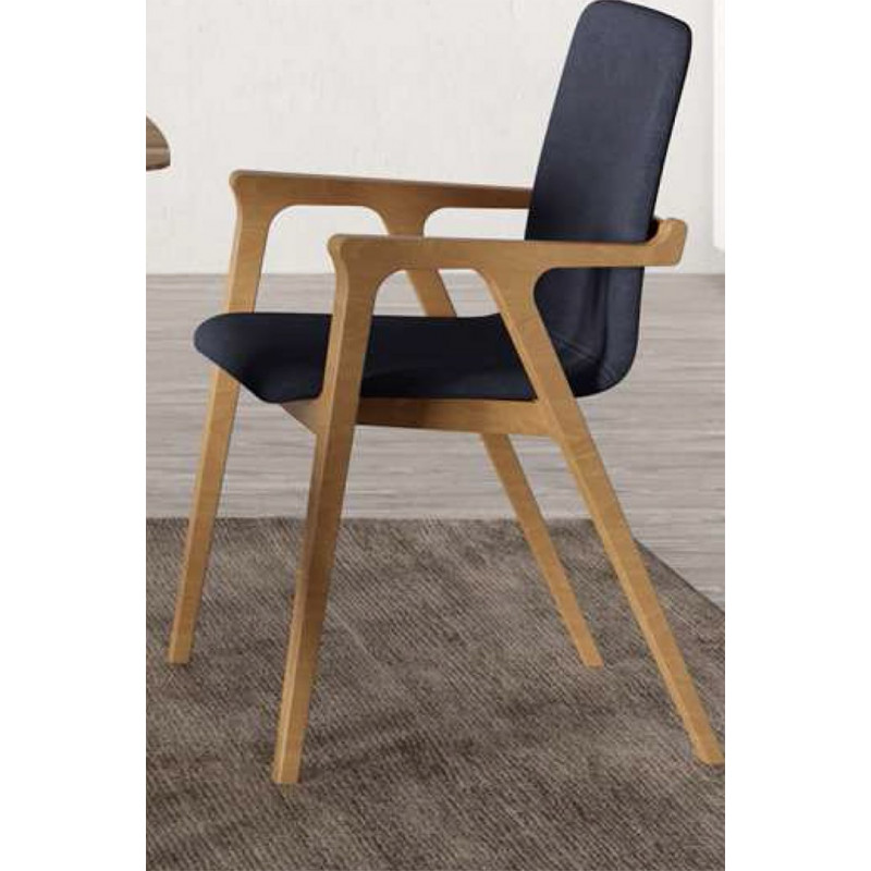 FAUTEUIL DE SALLE À MANGER AXEL EN BOIS ET TISSU