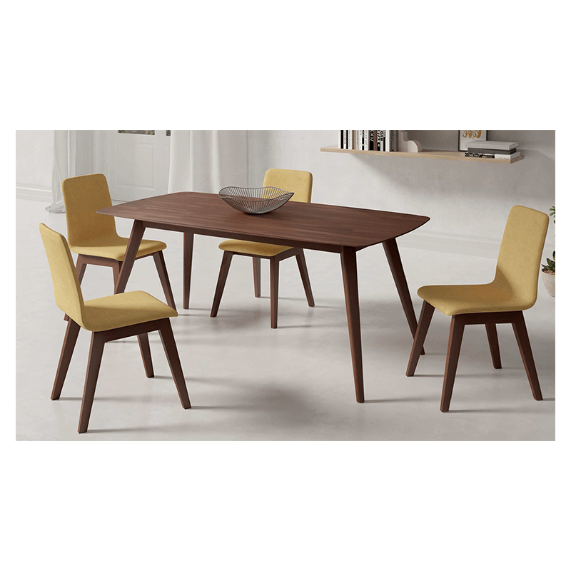 CHAISE DE SALLE À MANGER EN BOIS ET TISSU SANDY