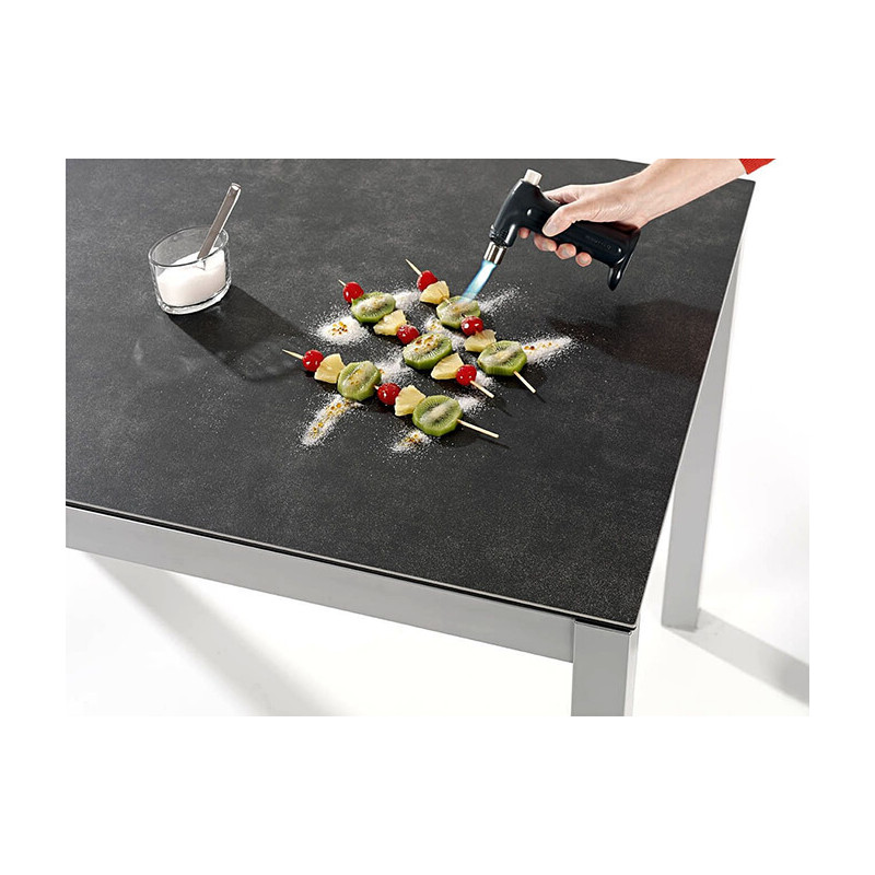 TABLE DE CUISINE HAUTE EN CÉRAMIQUE AVEC RALLONGE CÉLESTE HT 90 CM