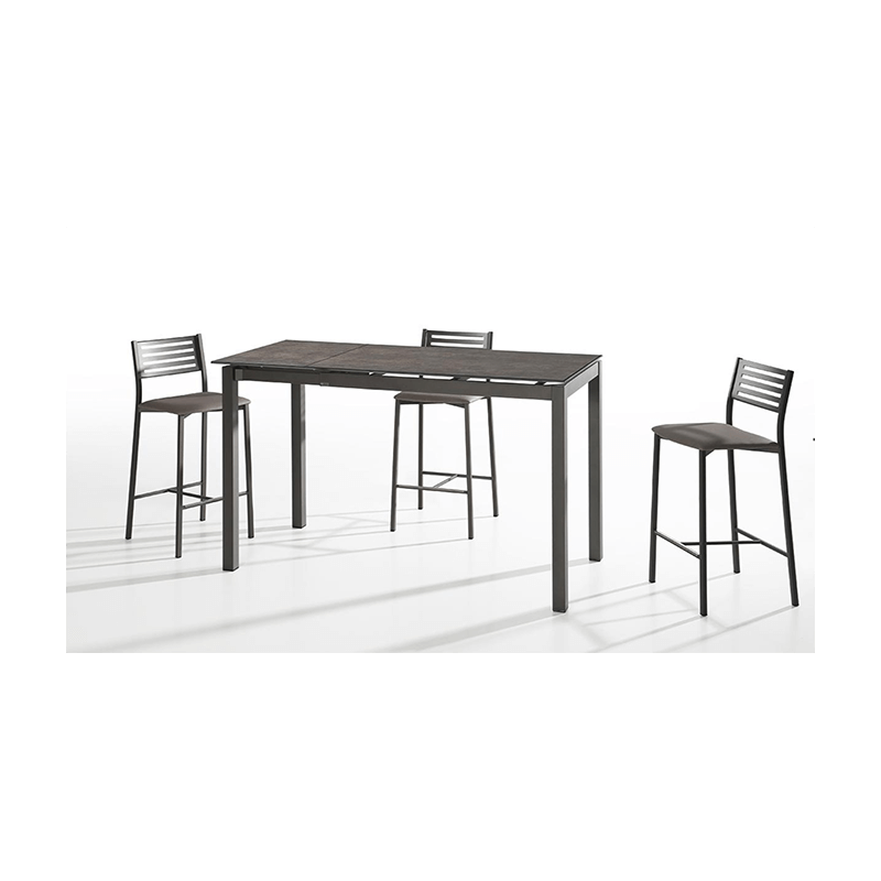 TABLE DE CUISINE HAUTE EN CÉRAMIQUE AVEC RALLONGE CÉLESTE HT 90 CM