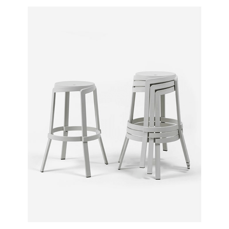 TABOURET DE BAR RECYCLÉ D'EXTÉRIEUR EMPILABLE STACK