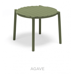 PETITE TABLE BASSE EMPILABLE RONDE D'EXTÉRIEUR DOGA EN POLYPROPYLÈNE