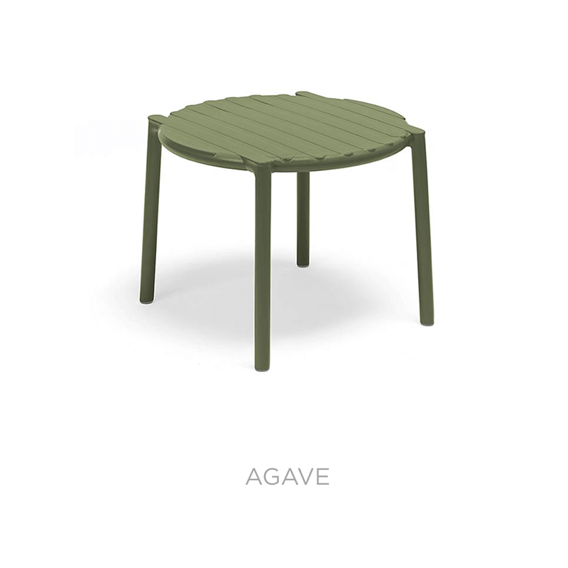 PETITE TABLE BASSE EMPILABLE RONDE D'EXTÉRIEUR DOGA EN POLYPROPYLÈNE