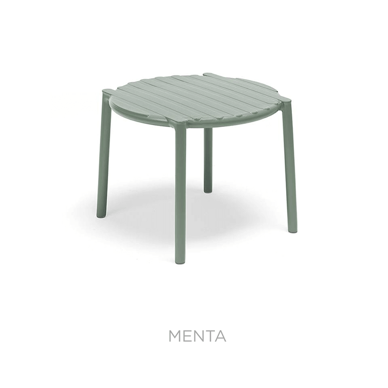 PETITE TABLE BASSE EMPILABLE RONDE D'EXTÉRIEUR DOGA EN POLYPROPYLÈNE