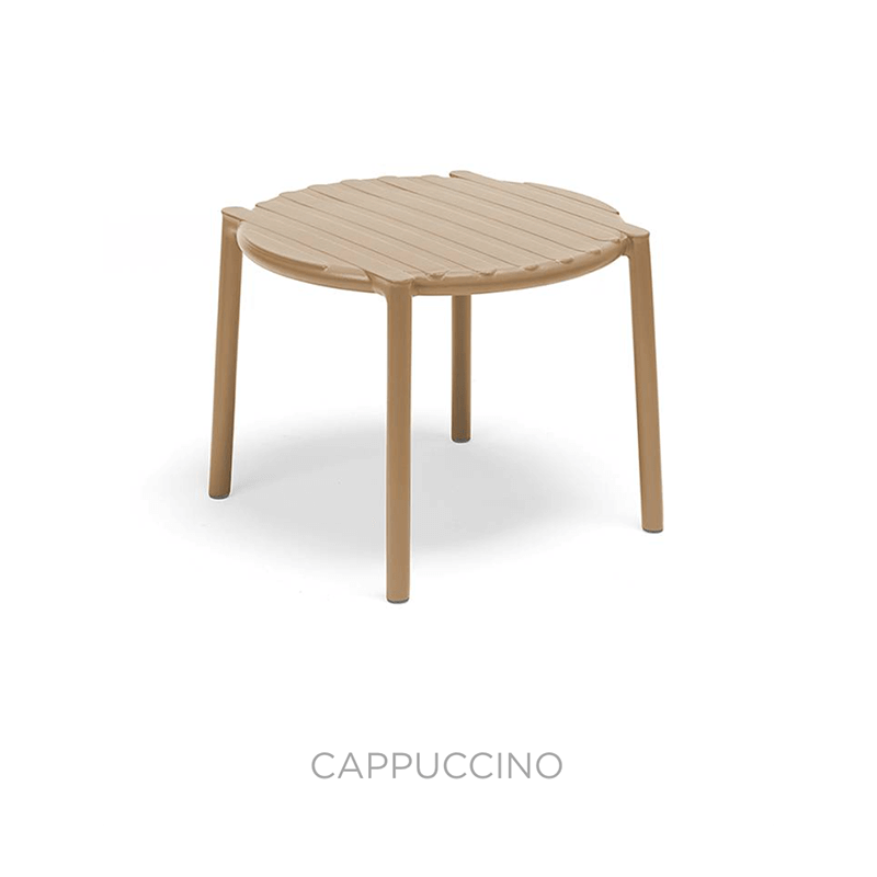 PETITE TABLE BASSE EMPILABLE RONDE D'EXTÉRIEUR DOGA EN POLYPROPYLÈNE