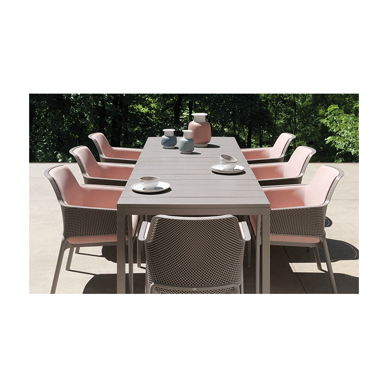 TABLE DE JARDIN EXTENSIBLE EN RÉSINE DURELTOP ET ALUMINIUM - RIO