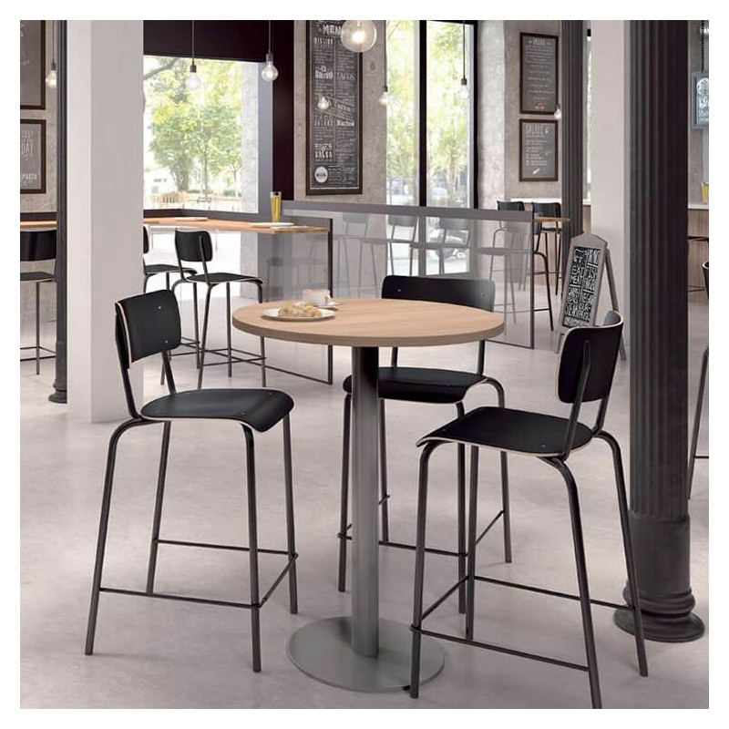 TABOURET SNACK VINTAGE EN MÉTAL ET BOIS BARCOLLÈGE