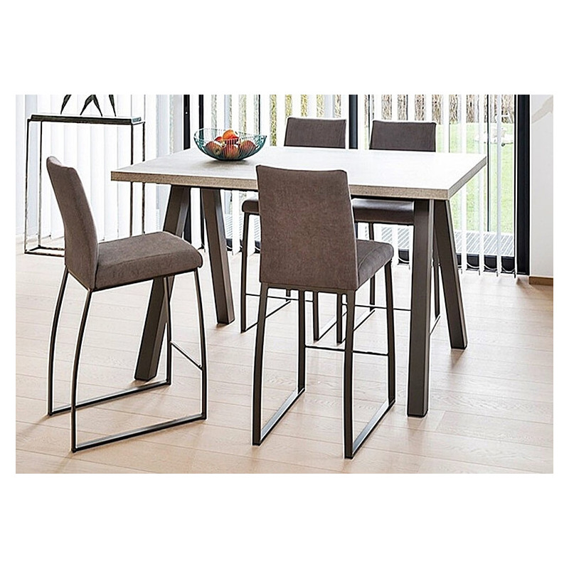 TABOURET CONTEMPORAIN GARNIE EN TISSU ET MÉTAL ELITE