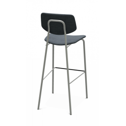 TABOURET BAR VINTAGE EN MÉTAL ET TISSU LAGO