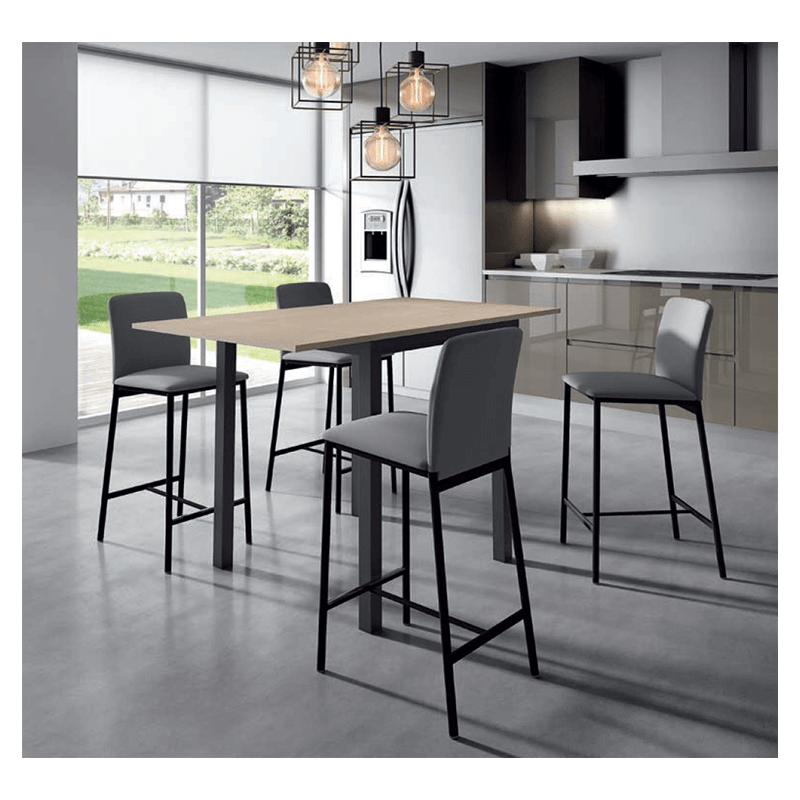 TABOURET DE CUISINE SNACK EN METAL ET TISSU LOFT