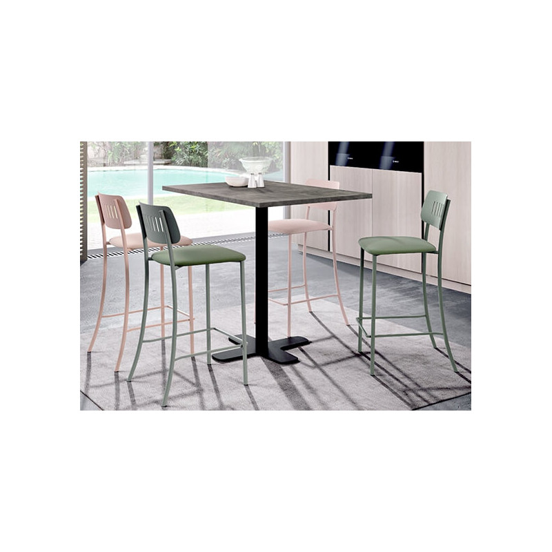 TABOURET SNACK INDUSTRIEL EN MÉTAL ET SIMILICUIR MOVIE