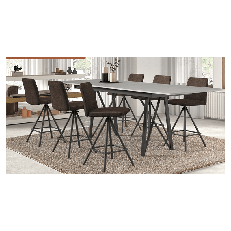 TABOURET SNACK CONTEMPORAIN PIVOTANT EN TISSU PINOT