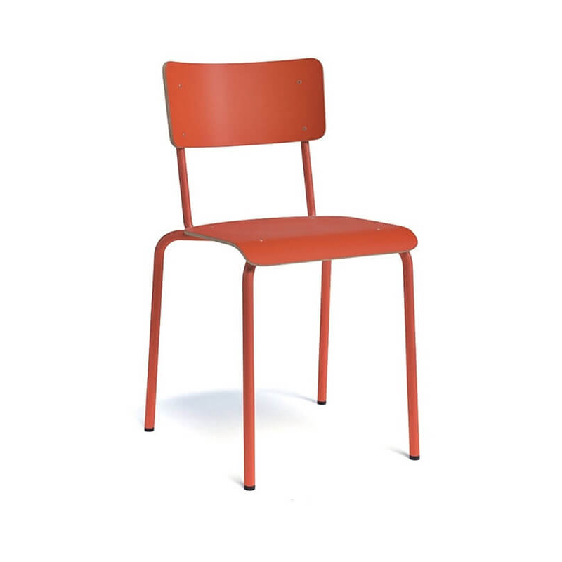 CHAISE D'ÉCOLIER EMPILABLE COLLEGE EN MÉTAL ET BOIS