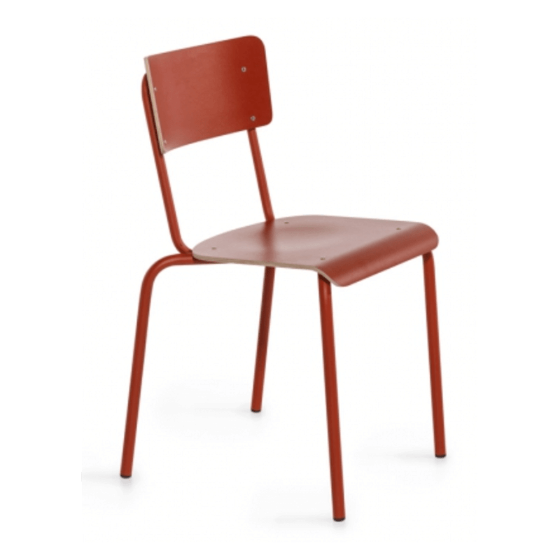 CHAISE D'ÉCOLIER EMPILABLE COLLEGE EN MÉTAL ET BOIS