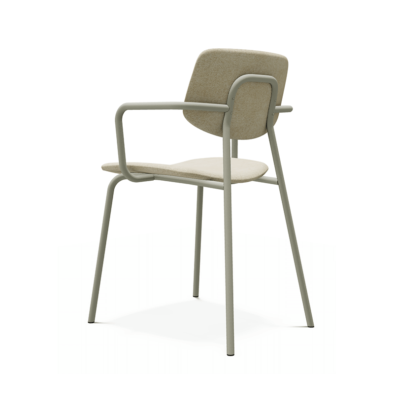 FAUTEUIL DE TABLE VINTAGE EN TISSU ET MÉTAL LAGO-CH