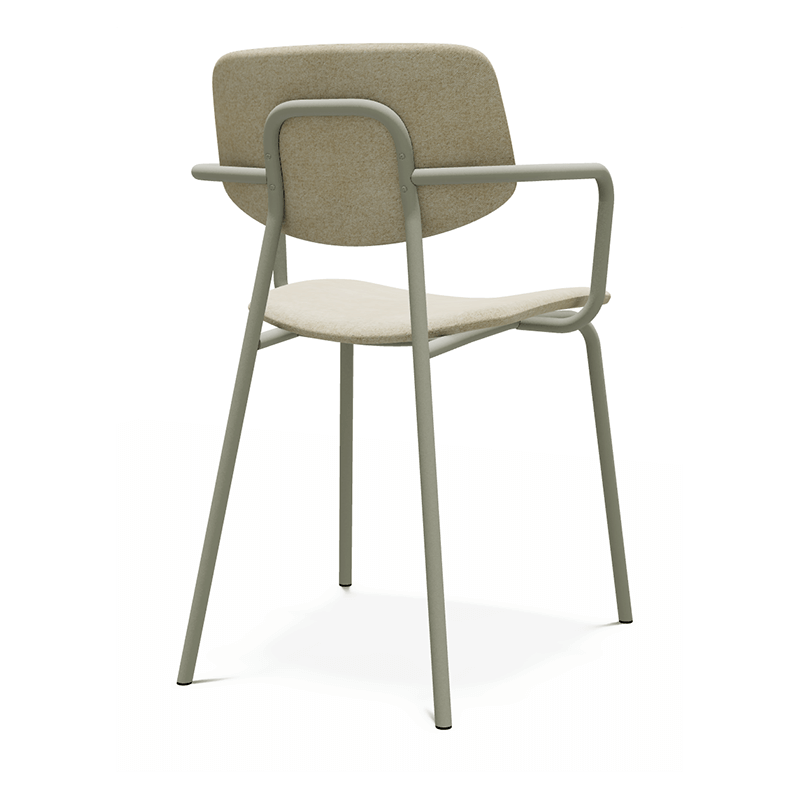 FAUTEUIL DE TABLE VINTAGE EN TISSU ET MÉTAL LAGO-CH