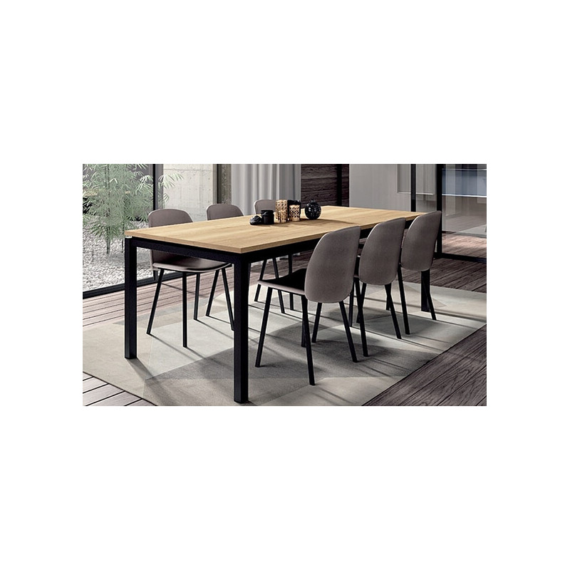 CHAISE CONTEMPORAINE GARNIE TISSU ET MÉTAL OLIVIA