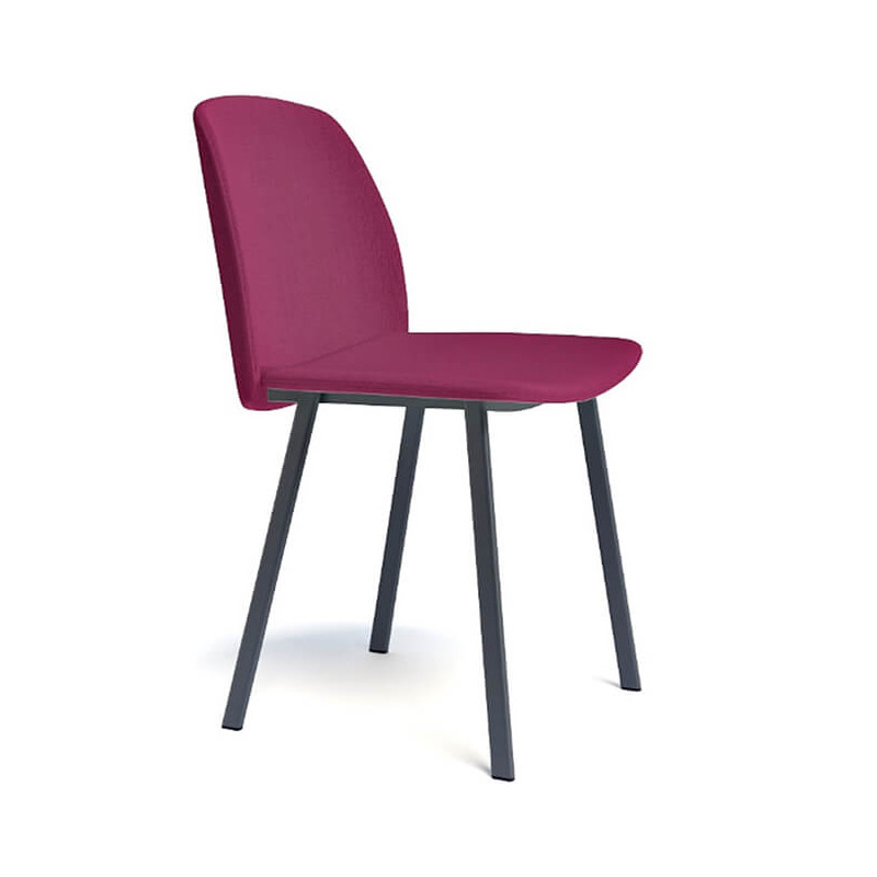 CHAISE CONTEMPORAINE GARNIE SIMILICUIR ET MÉTAL OLIVIA