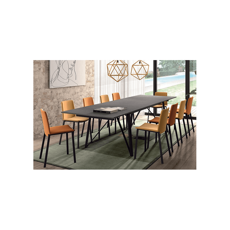 CHAISE MODERNE GARNIE TISSU ET PIEDS MÉTAL PRIMERA