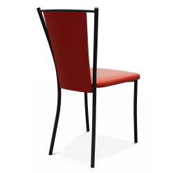 CHAISE DE CUISINE CONTEMPORAINE EN MÉTAL ET SIMILICUIR REINA