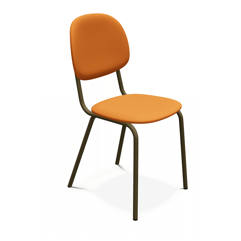 CHAISE DE CUISINE VINTAGE STR5 EN MÉTAL ET SIMILICUIR