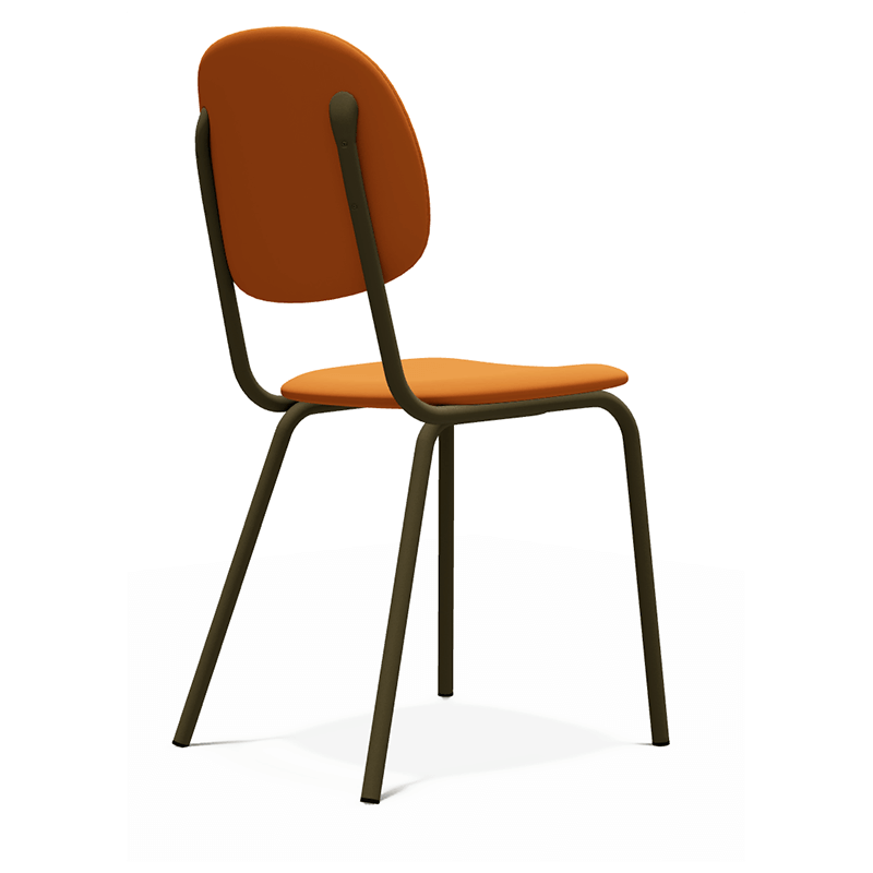 CHAISE DE CUISINE VINTAGE STR5 EN MÉTAL ET SIMILICUIR