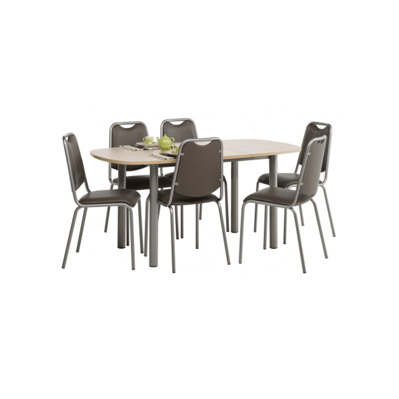 CHAISE DE CUISINE VINTAGE EN MÉTAL ET SIMILICUIR SUNNY