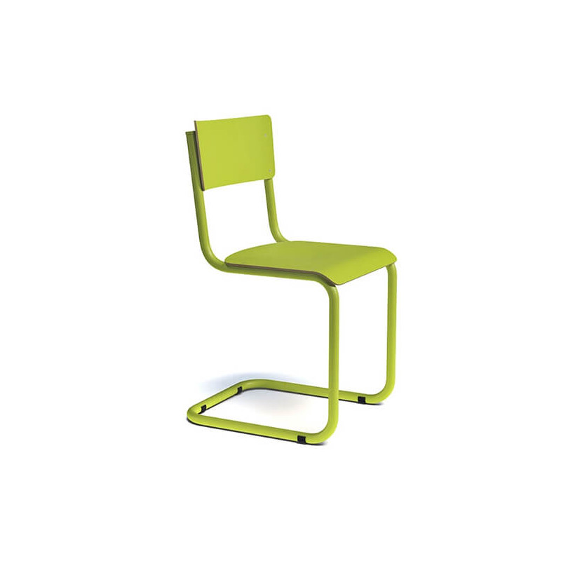 CHAISE RÉTRO VINTAGE DE STYLE ÉCOLIER EN BOIS ET MÉTAL