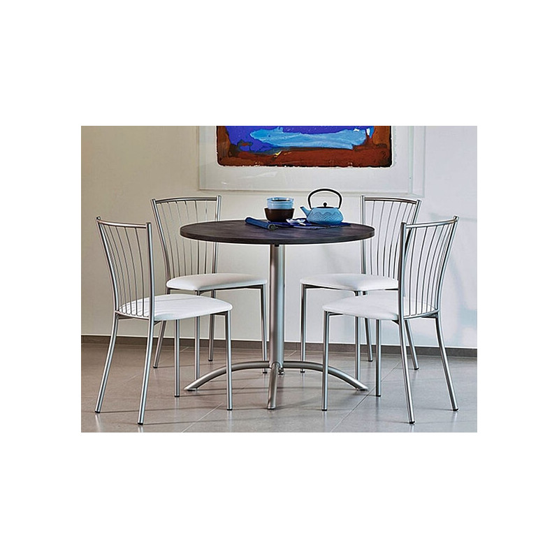 TABLE DE CUISINE RONDE PIEDS CENTRAL LASER FIXE