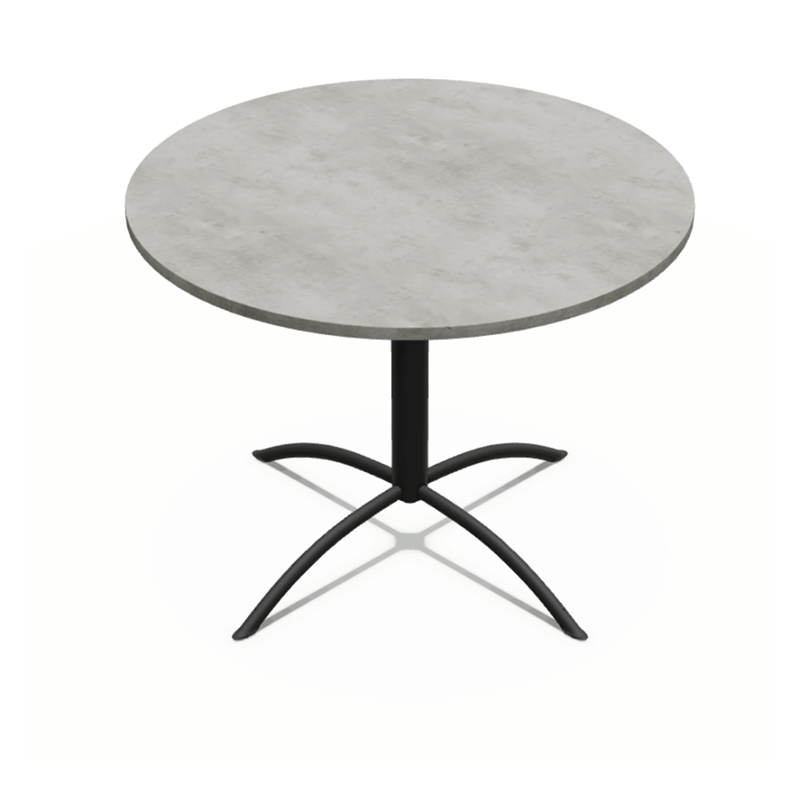 TABLE DE CUISINE RONDE PIEDS CENTRAL LASER FIXE