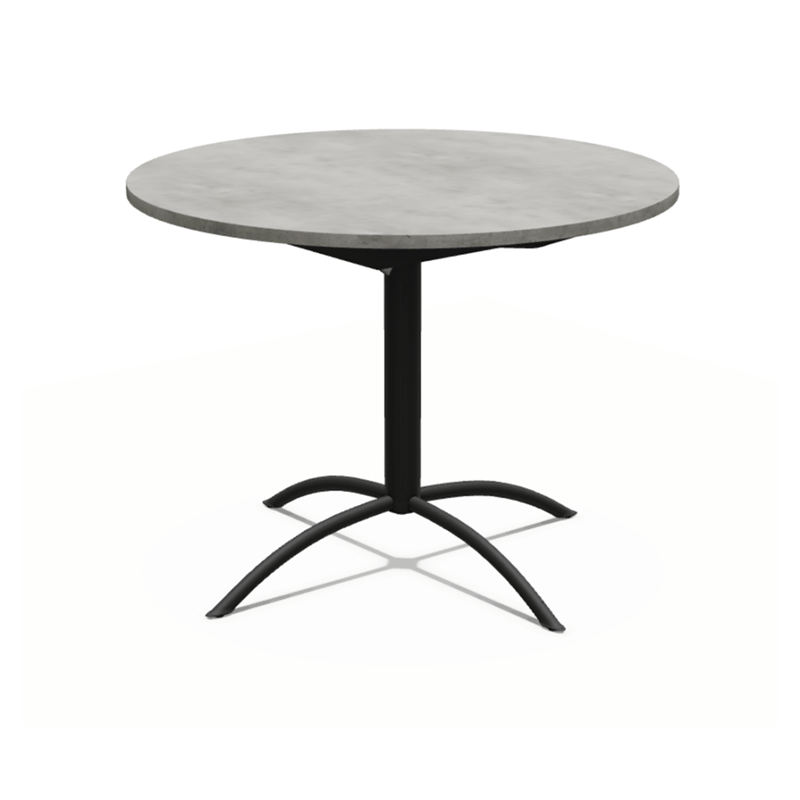 TABLE DE CUISINE RONDE PIEDS CENTRAL LASER FIXE