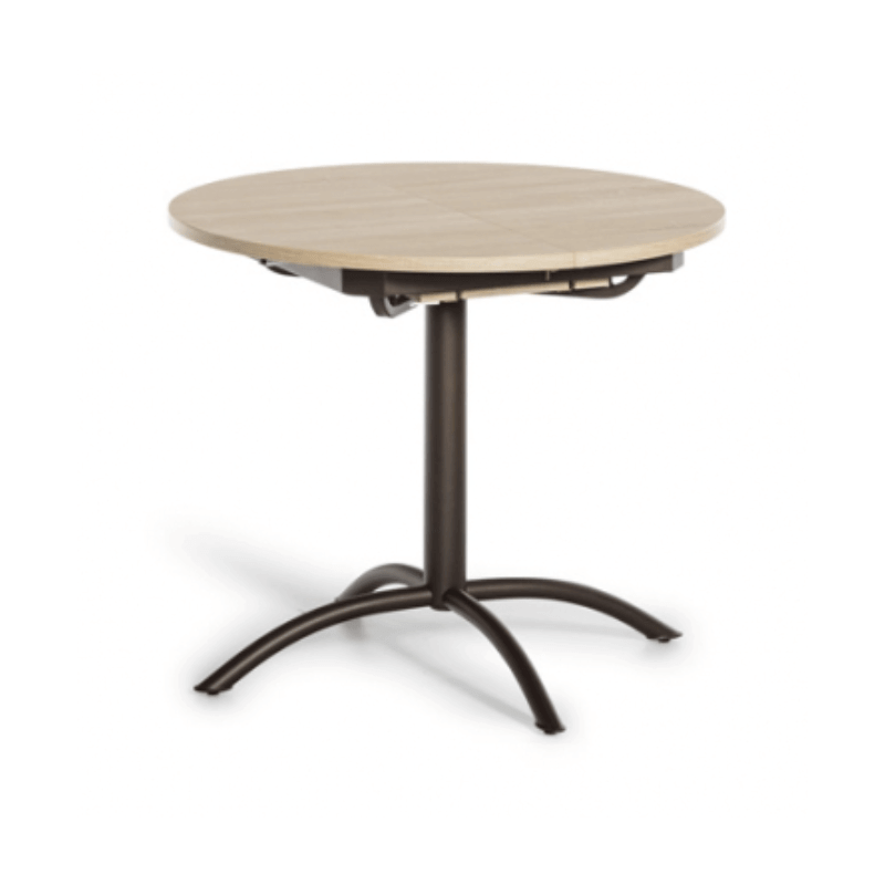 TABLE DE CUISINE RONDE EXTENSIBLE LASER PIEDS CENTRAL