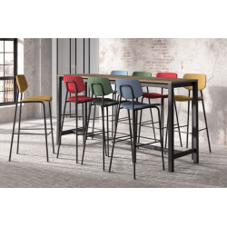 TABLE SNACK EN STRATIFIÉ ET MÉTAL VIENNABAR HT 90 CM