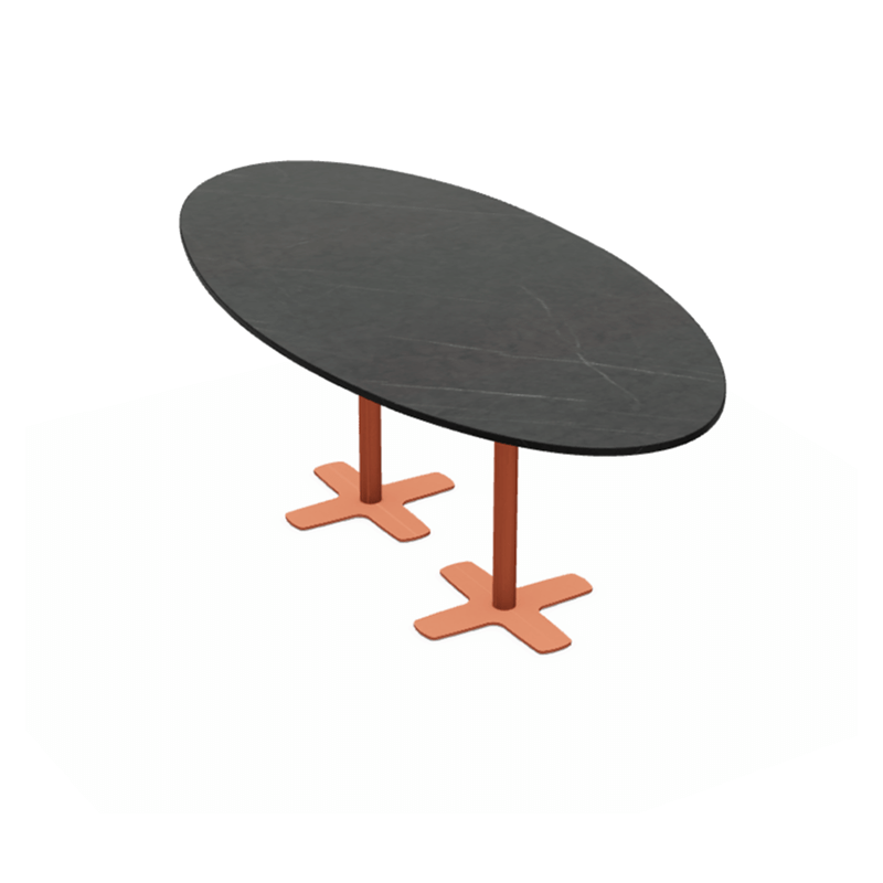 TABLE SNACK OVALE PIEDS CENTRAL SPINNER2 HT 90 CM
