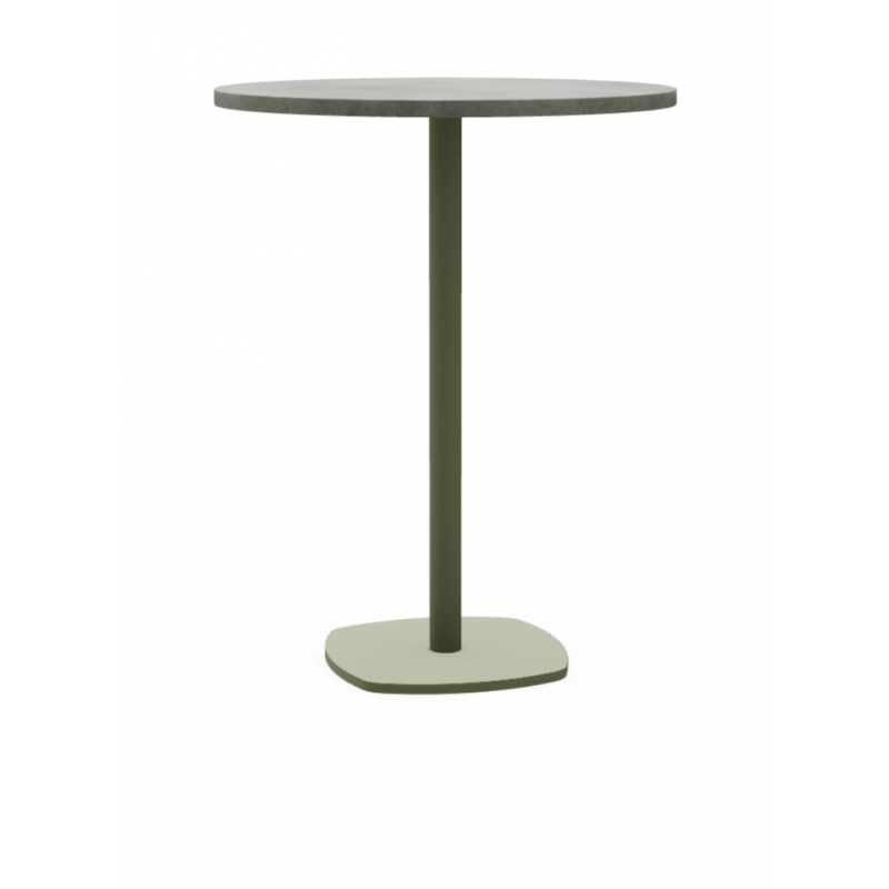 TABLE RONDE EN STRATIFIÉ CIRCA PIEDS CENTRAL HT 90 CM