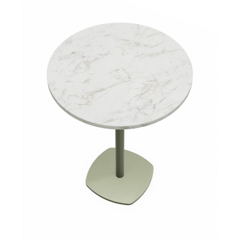 TABLE RONDE EN STRATIFIÉ CIRCA PIEDS CENTRAL HT 90 CM