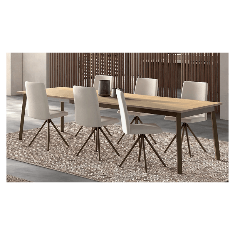 TABLE DE SALLE À MANGER VICTORIA RECTANGULAIRE EXTENSIBLE OU FIXE