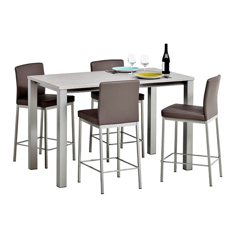 TABLE HAUTE RECTANGULAIRE EN STRATIFIÉ PIEDS MÉTAL VERONA