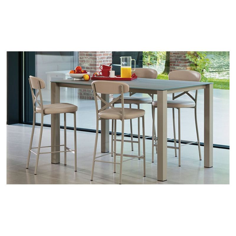 TABLE HAUTE RECTANGULAIRE EN STRATIFIÉ PIEDS MÉTAL VERONA