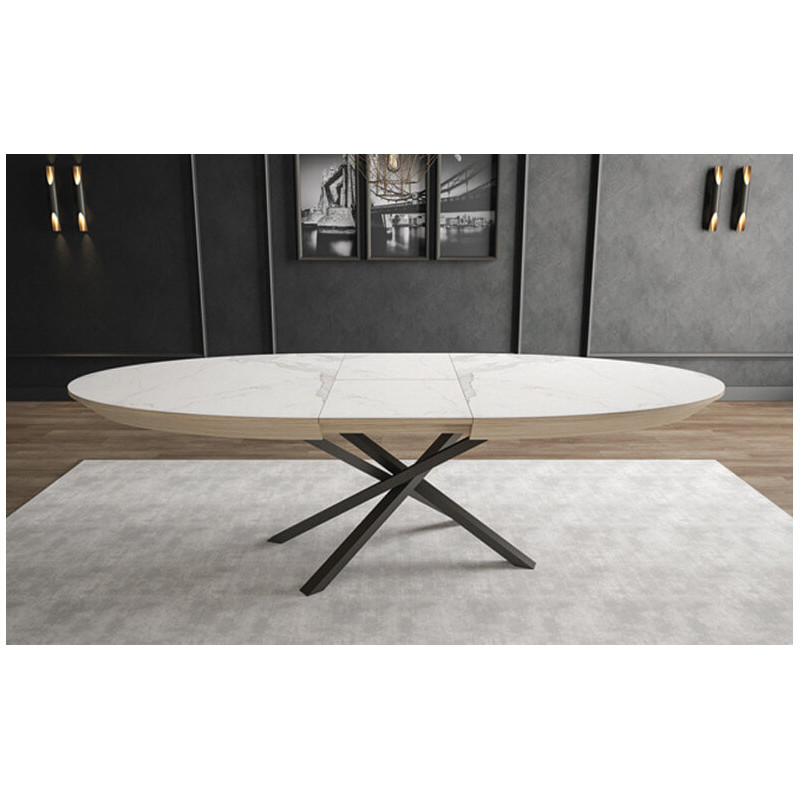 TABLE OVALE EXTENSIBLE CÉRAMIQUE SAGRES