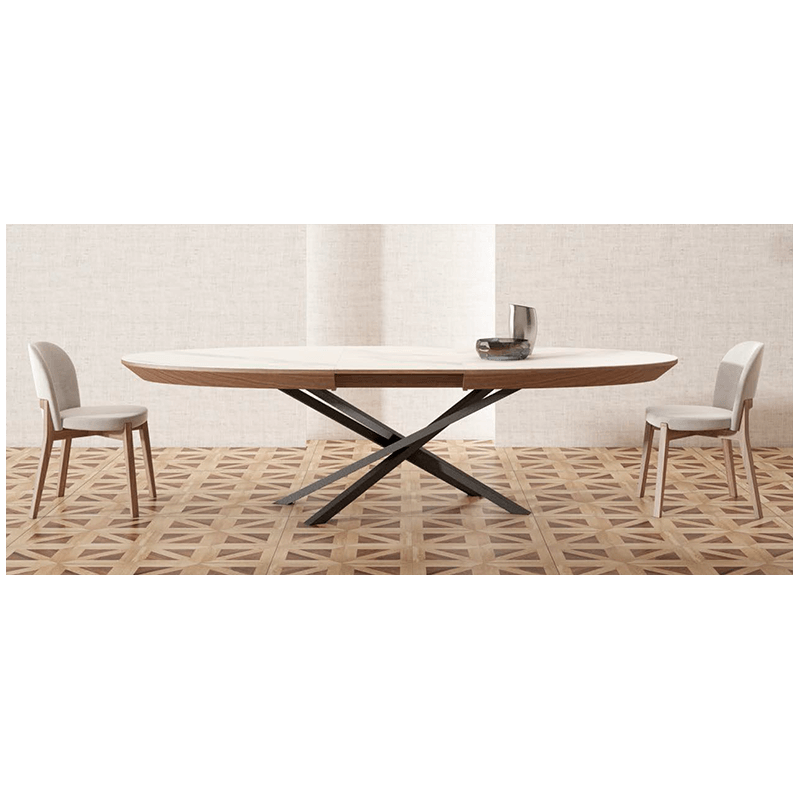 TABLE OVALE EXTENSIBLE CÉRAMIQUE SAGRES
